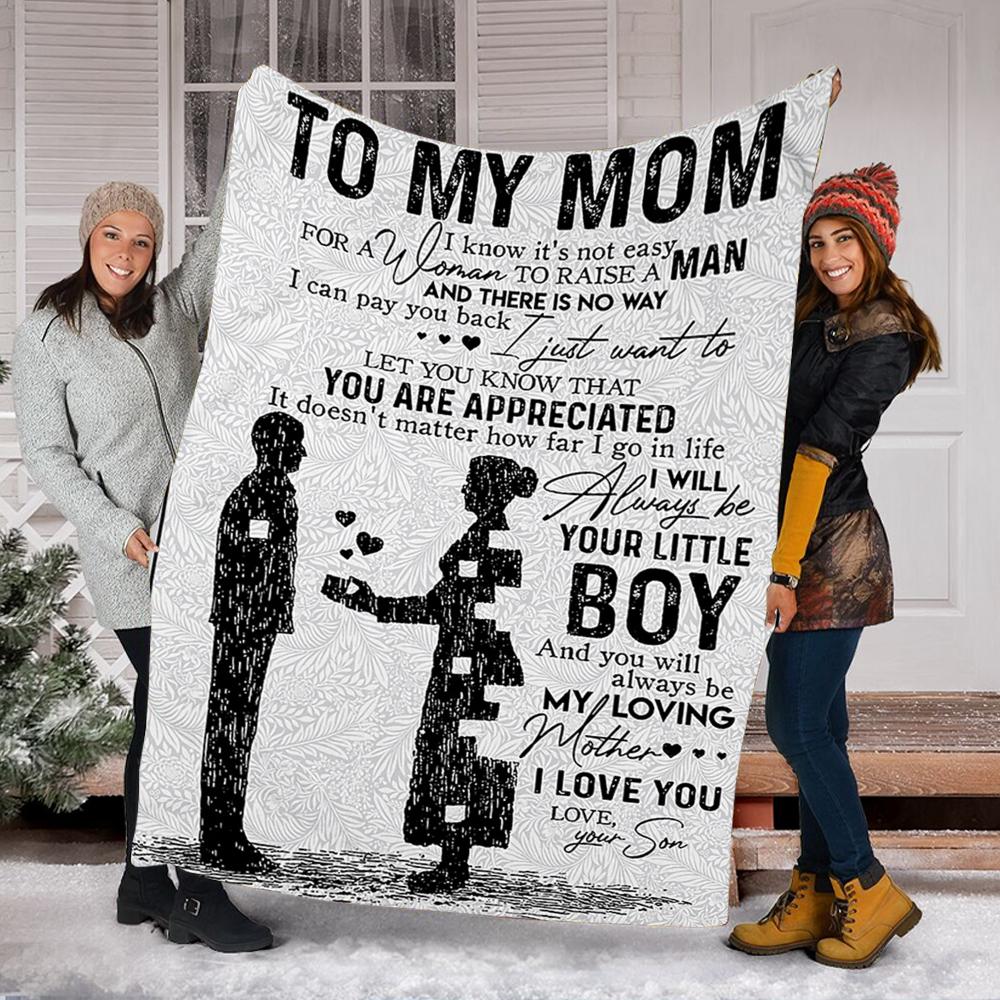 Custom Blanket To My Mom Blanket - Gift For Mom - Fleece Blanket-A Loves Gift