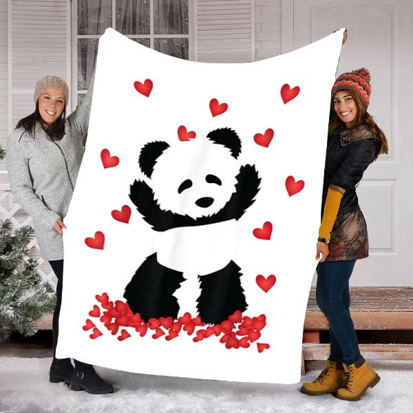 Custom Blanket Panda Blannket - Perfect Gift For Women and Girls - Fleece Blanket-A Loves Gift