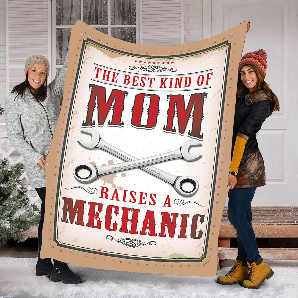 Customs Blanket Proud Mechanic's Mom Blanket - Perfect Gift For Mom - Fleece Blanket-A Loves Gift