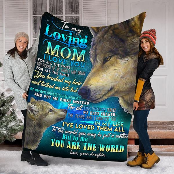 Wolf Custom Blanket To My Lovinng Mom Blanket - Perfect Gift For Mom - Fleece Blanket-A Loves Gift