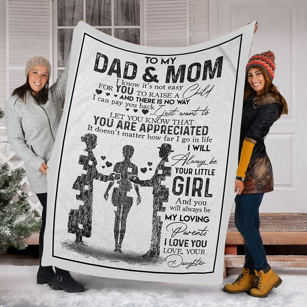 Customs Blanket To My Dad And Mom - Perfect Gift For Dad And Mom - Fleece Blanket-A Loves Gift