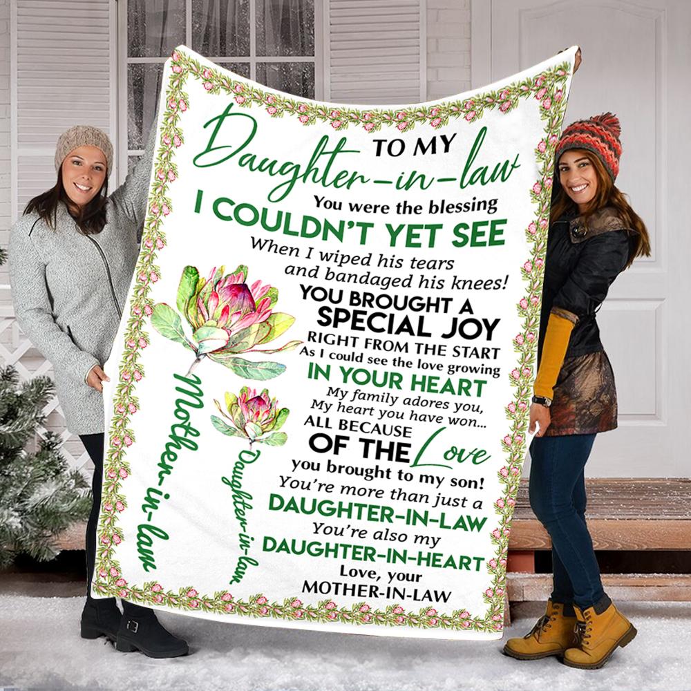Custom Blanket To My Daughter In Law Blanket - Gift For Daughter - Fleece Blanket-A Loves Gift