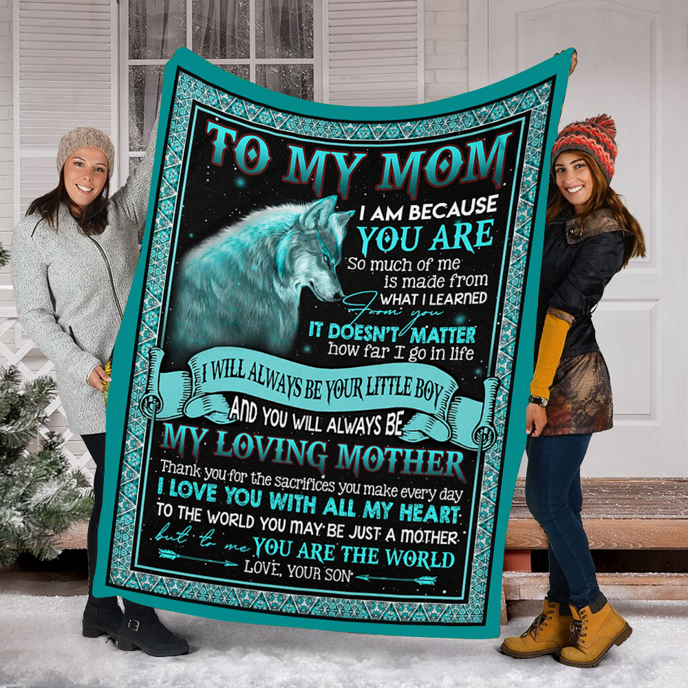 Wolf Customs Blanket To My Mom Blanket - Perfect Gift For Mom - Fleece Blanket-A Loves Gift