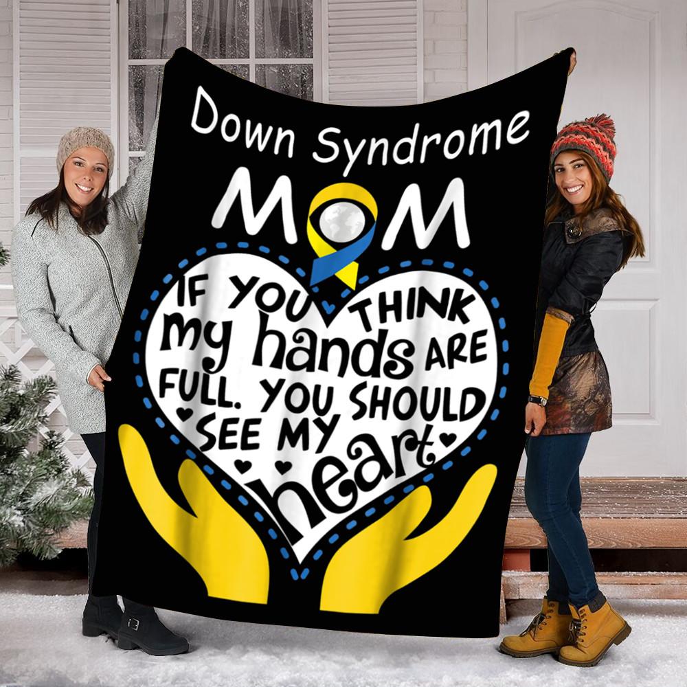 Custom Blanket down-syndrome-awareness-mom-t-shirt-gift-for-women Blanket - Fleece Blanket-A Loves Gift