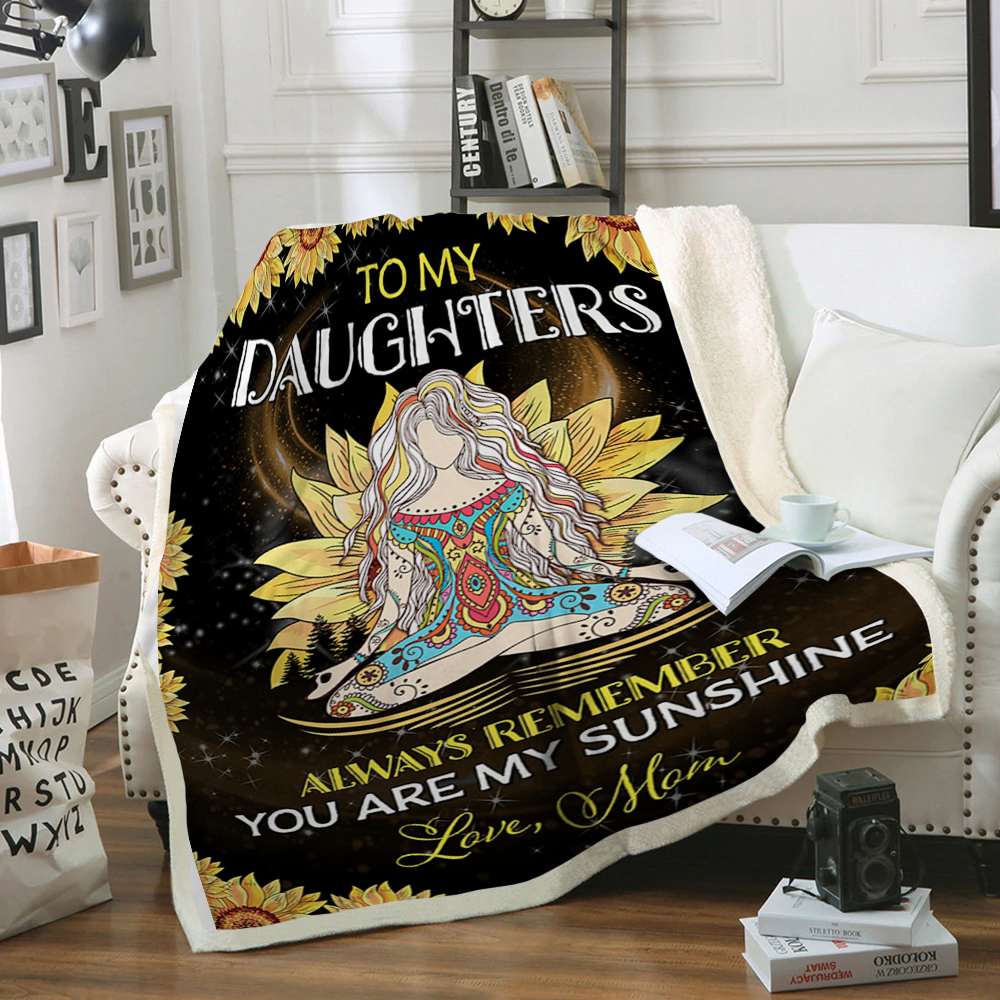 Custom Blankets Yoga Blanket - Perfect Gift For Daughter - Fleece Blanket-A Loves Gift