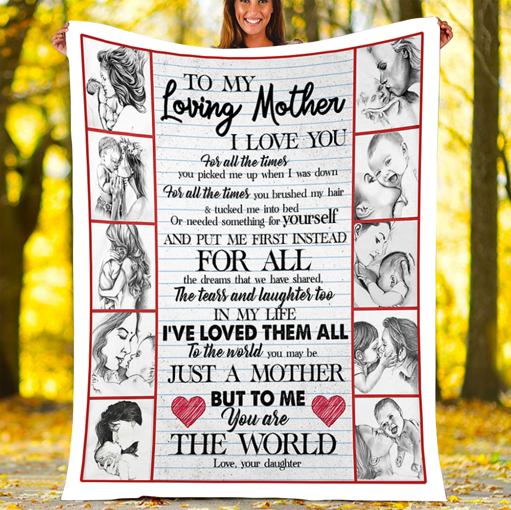 Customs Blanket To My Loving Mother Blanket - Perfect Gift For Mom - Fleece Blanket-A Loves Gift