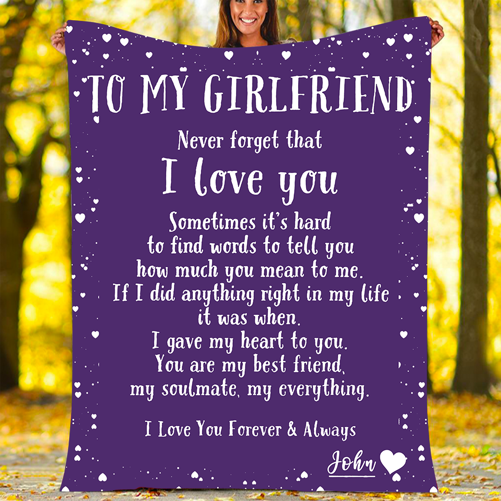 Custom Blankets Personalized Blanket - Perfect gift for Girlfriend - Sherpa Blanket-A Loves Gift