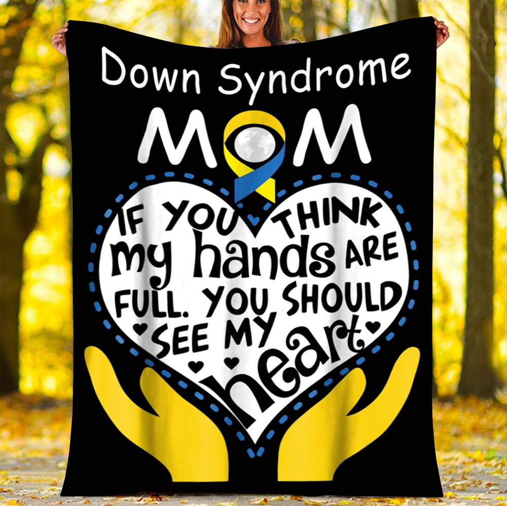 Custom Blanket down-syndrome-awareness-mom-t-shirt-gift-for-women Blanket - Fleece Blanket-A Loves Gift