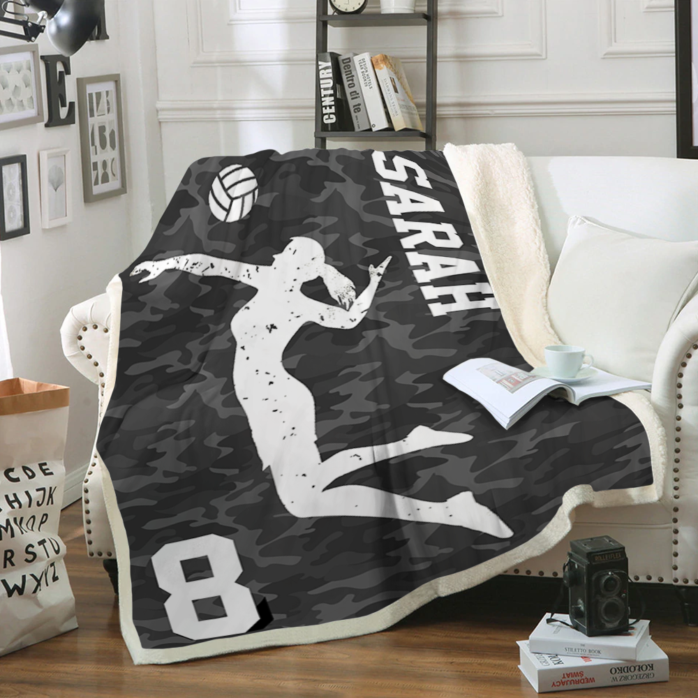 Custom Blankets Volleyball Personalized Name Blanket - Fleece Blanket-A Loves Gift