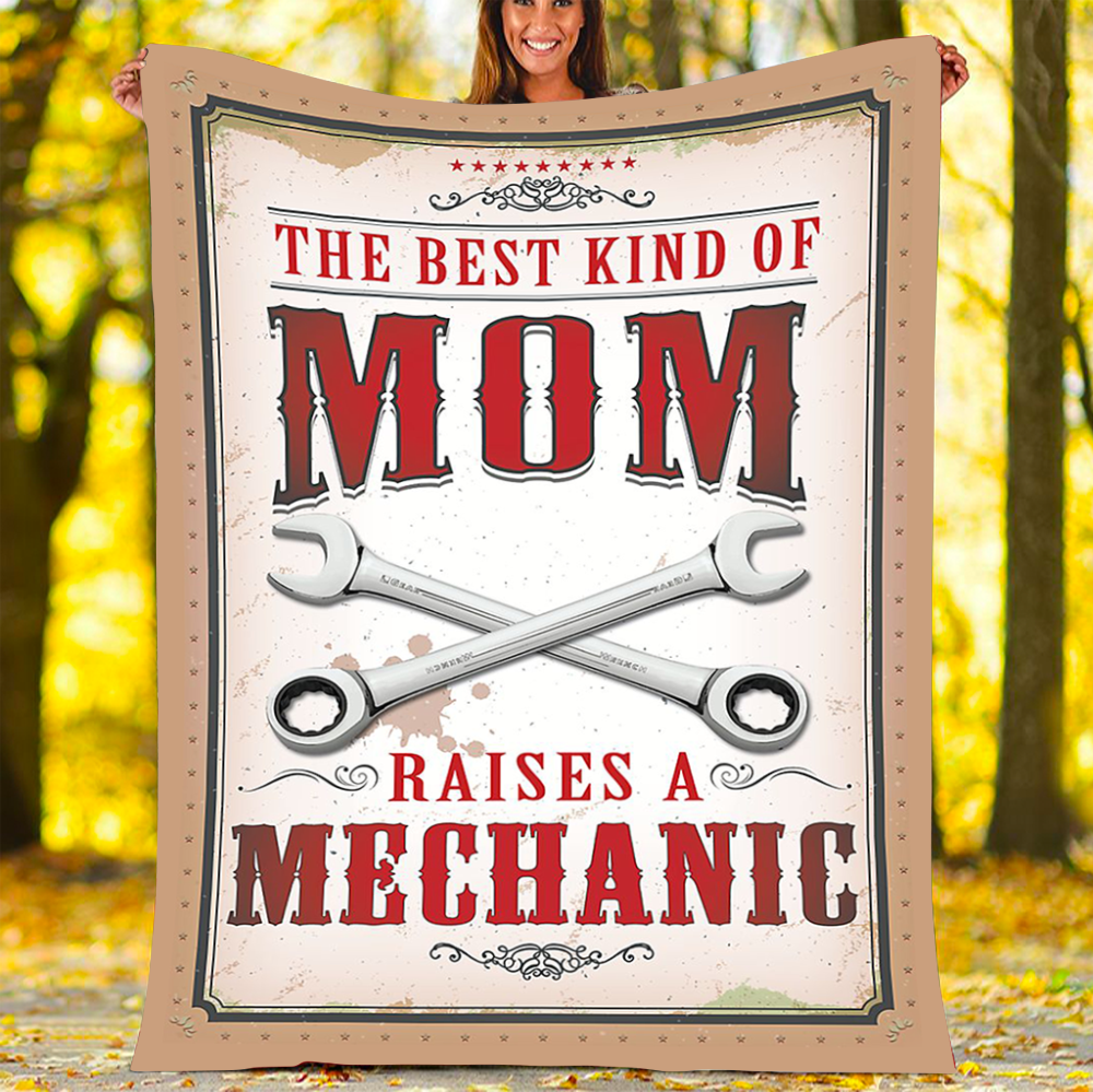 Customs Blanket Proud Mechanic's Mom Blanket - Perfect Gift For Mom - Fleece Blanket-A Loves Gift