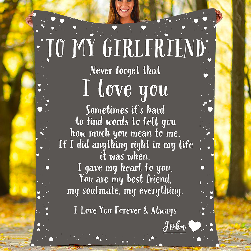 Custom Blankets Personalized Blanket - Perfect gift for Girlfriend - Sherpa Blanket-A Loves Gift