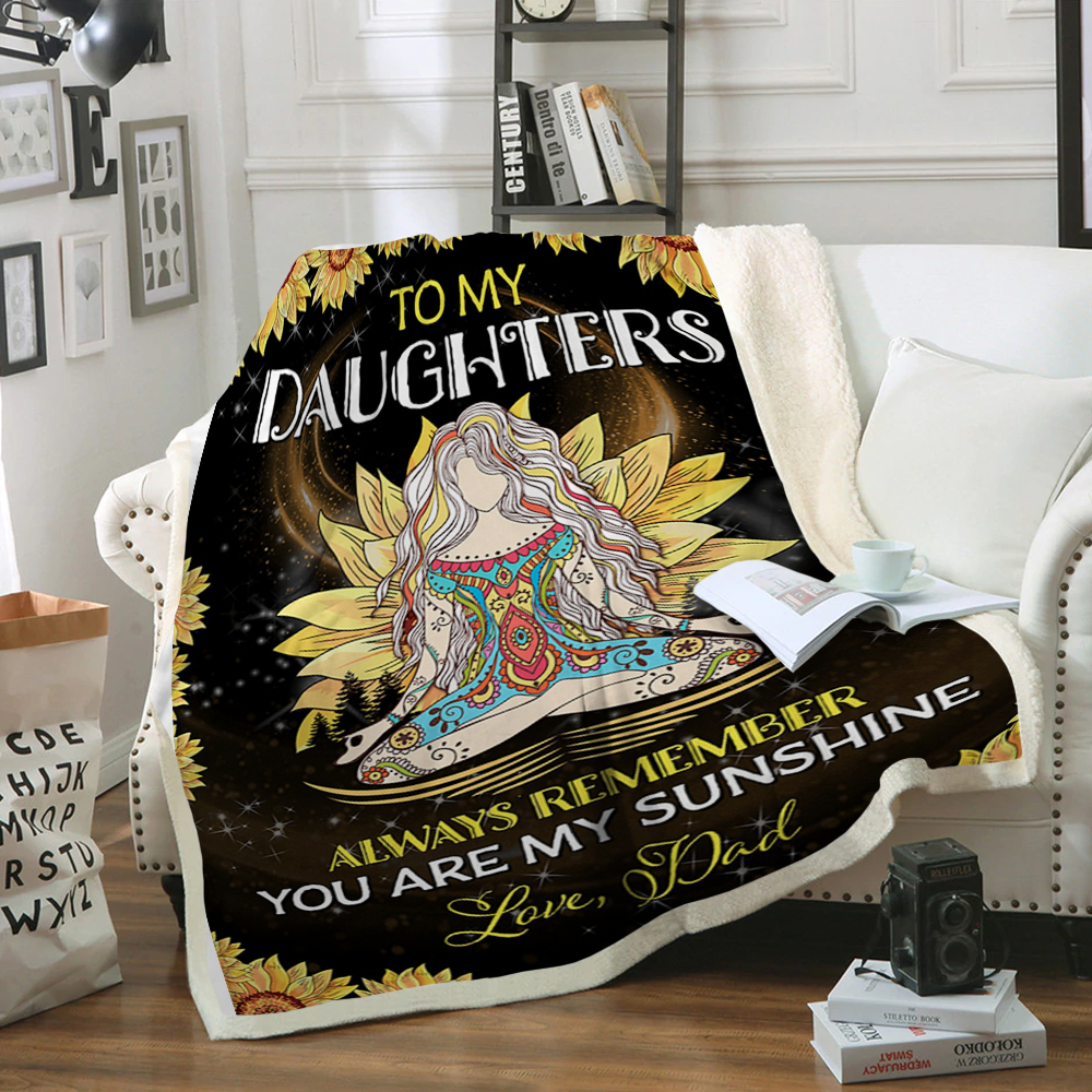 Custom Blankets Yoga Blanket - Perfect Gift For Daughter - Fleece Blanket-A Loves Gift