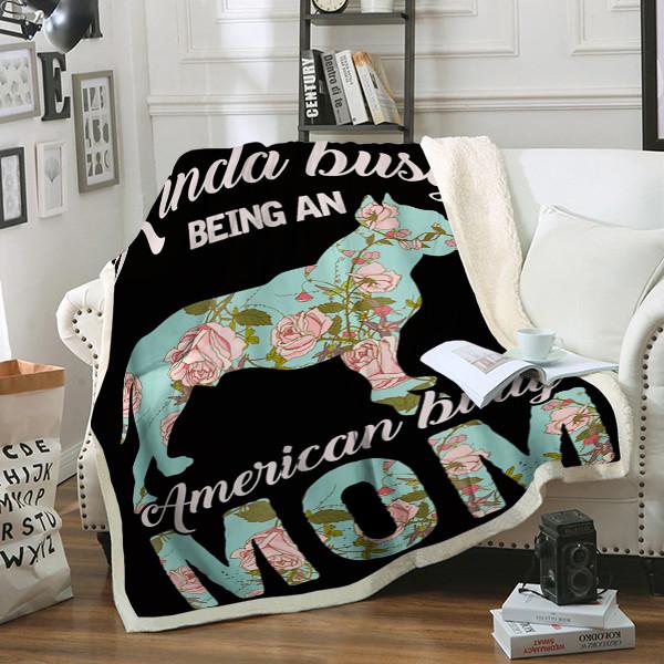 Custom Blanket Bully Mom Dog Blanket - Perfect Gift For Mom - Fleece Blanket-A Loves Gift