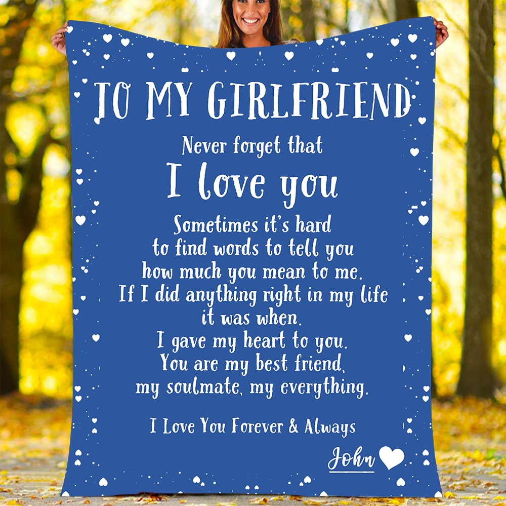 Custom Blankets Personalized Blanket - Perfect gift for Girlfriend - Sherpa Blanket-A Loves Gift
