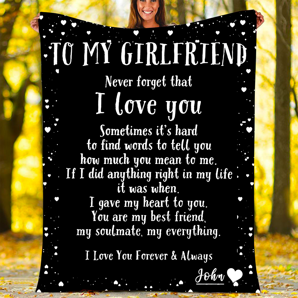 Custom Blankets Personalized Blanket - Perfect gift for Girlfriend - Sherpa Blanket-A Loves Gift