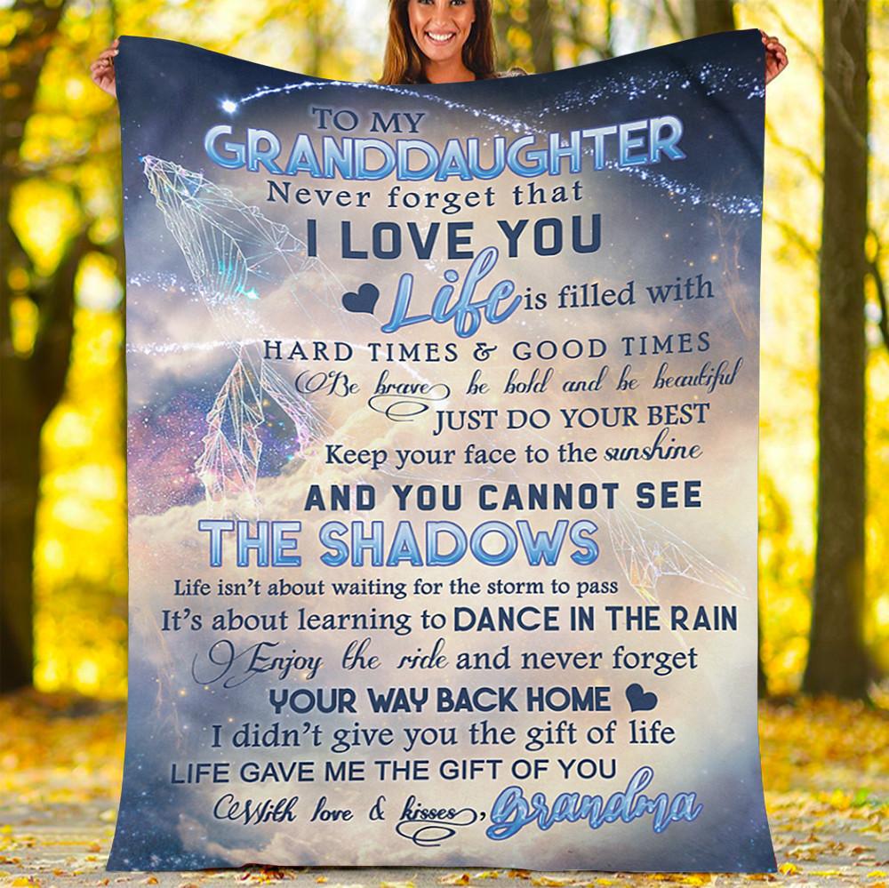 Custom Blanket To My Granddaughter Blanket - Fleece Blanket-A Loves Gift