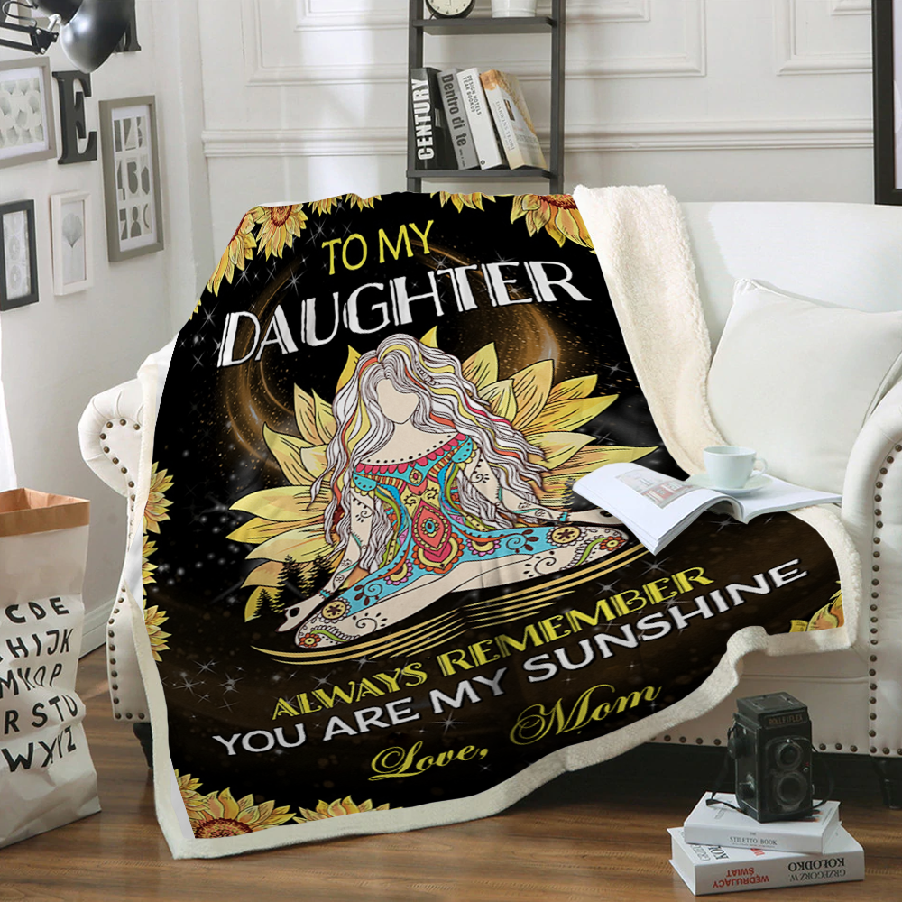Custom Blankets Yoga Blanket - Perfect Gift For Daughter - Fleece Blanket-A Loves Gift