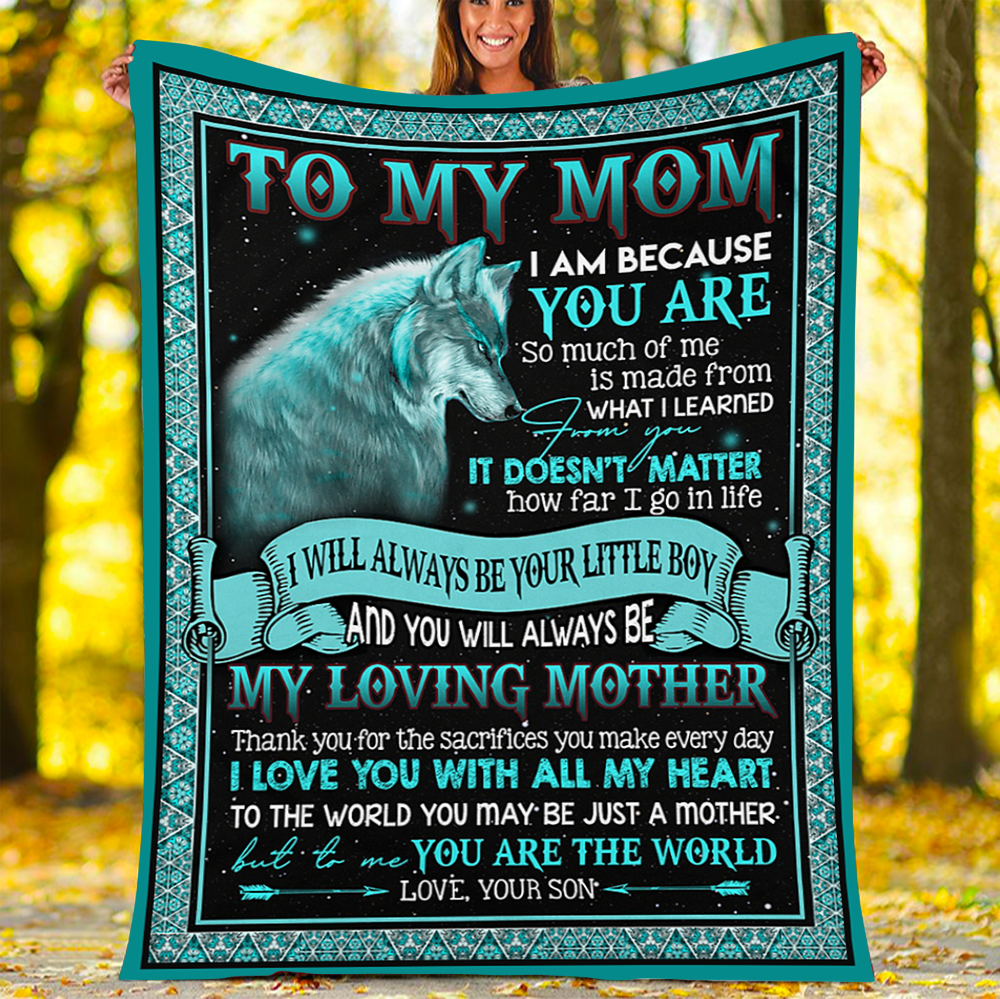 Wolf Customs Blanket To My Mom Blanket - Perfect Gift For Mom - Fleece Blanket-A Loves Gift