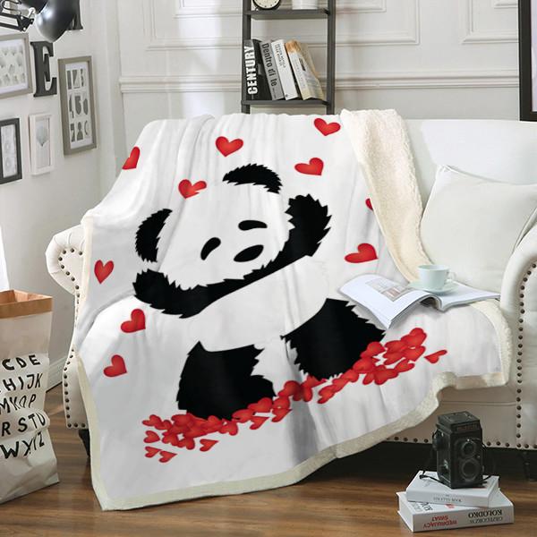 Custom Blanket Panda Blannket - Perfect Gift For Women and Girls - Fleece Blanket-A Loves Gift