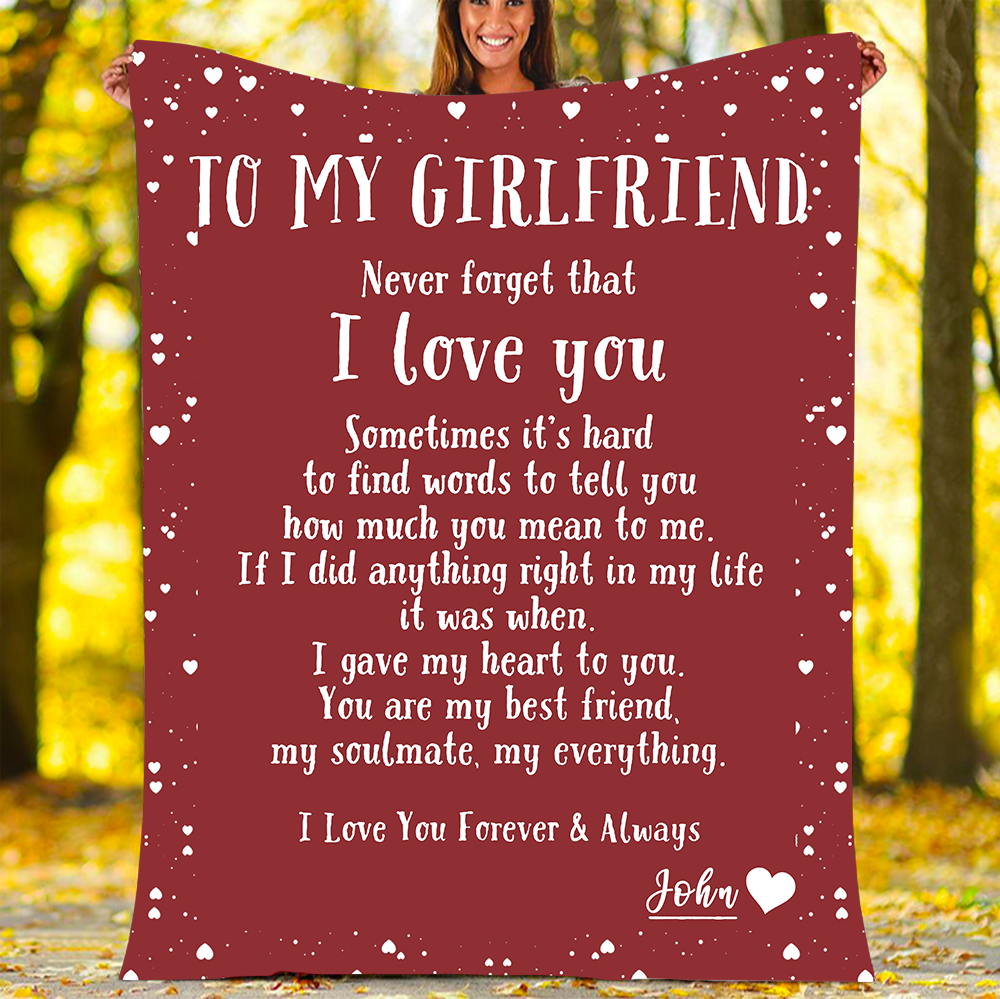 Custom Blankets Personalized Blanket - Perfect gift for Girlfriend - Sherpa Blanket-A Loves Gift