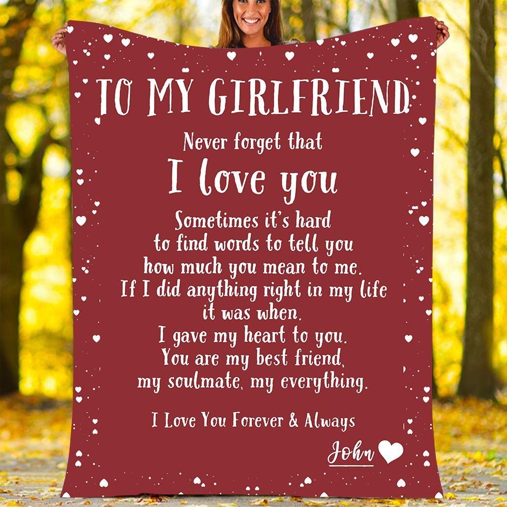 Custom Blankets To My Girlfriend Personalized Blanket with Your Name - Fleece Blanket-A Loves Gift
