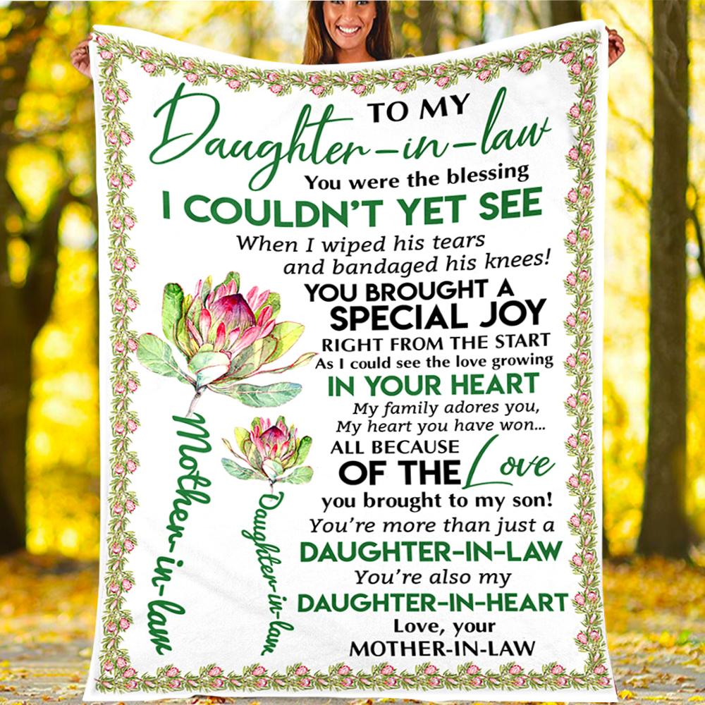 Custom Blanket To My Daughter In Law Blanket - Gift For Daughter - Fleece Blanket-A Loves Gift