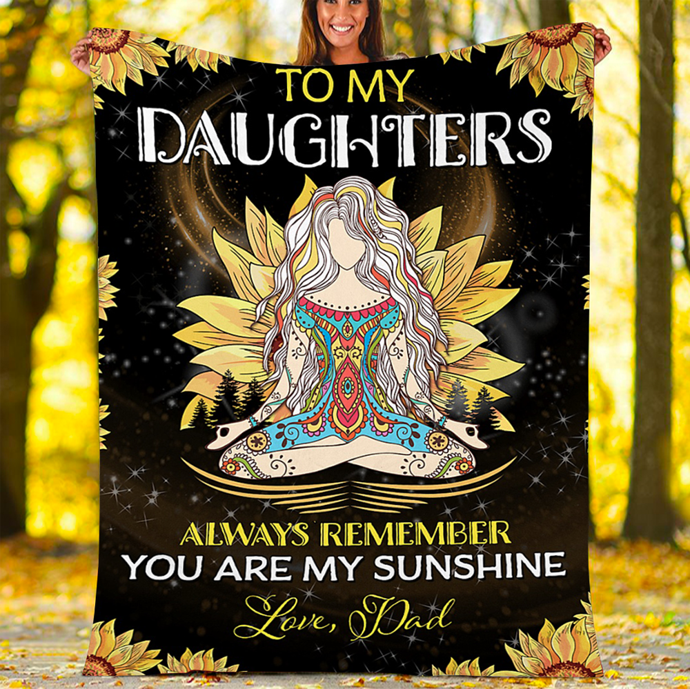 Custom Blankets Yoga Blanket - Perfect Gift For Daughter - Fleece Blanket-A Loves Gift