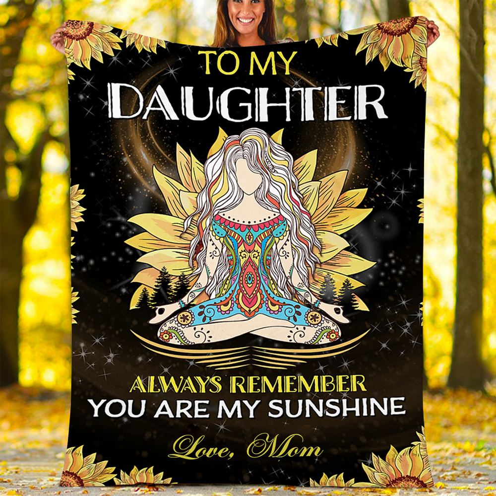 Custom Blankets Yoga Blanket - Perfect Gift For Daughter - Fleece Blanket-A Loves Gift