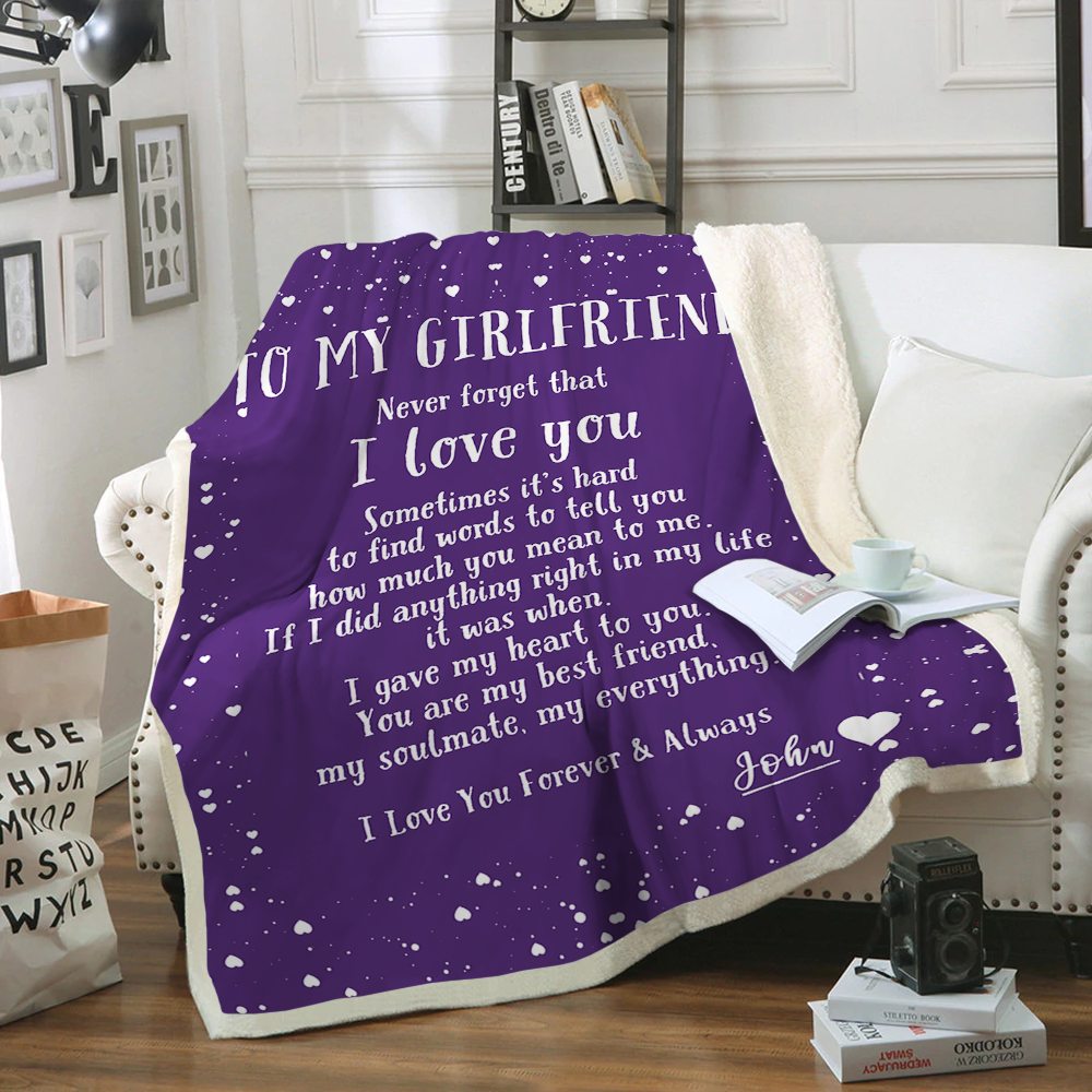 Custom Blankets Personalized Blanket - Perfect gift for Girlfriend - Sherpa Blanket-A Loves Gift