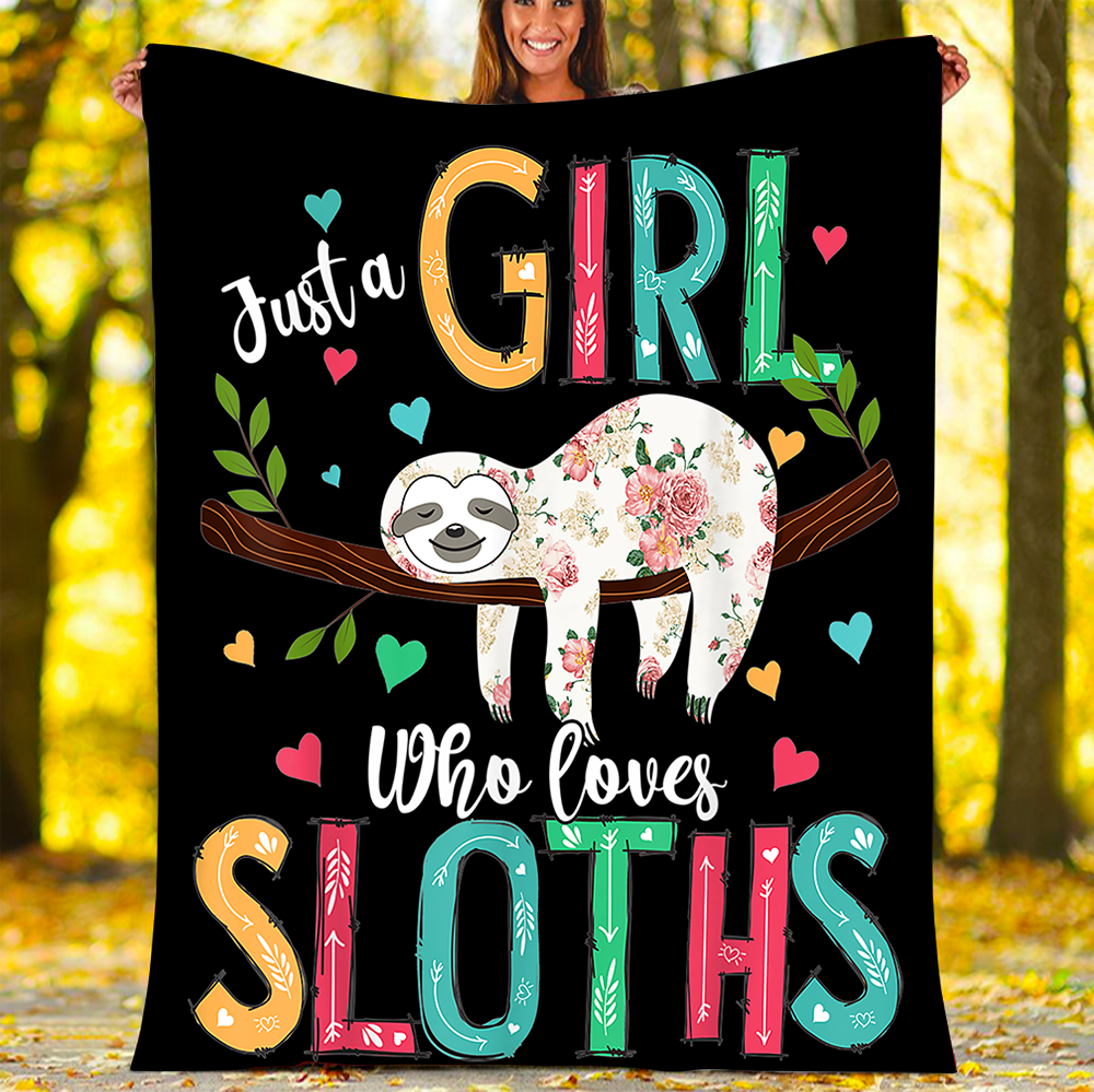 Custom Blankets Sloth Blanket - Gift For Girl - Fleece Blanket-A Loves Gift