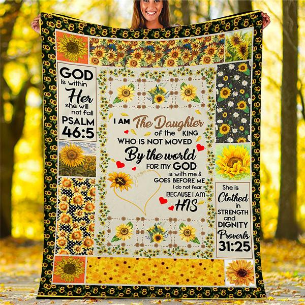 Custom Blanket Sunflower Blanket - Perfect Gift For Daughter - Fleece Blanket-A Loves Gift