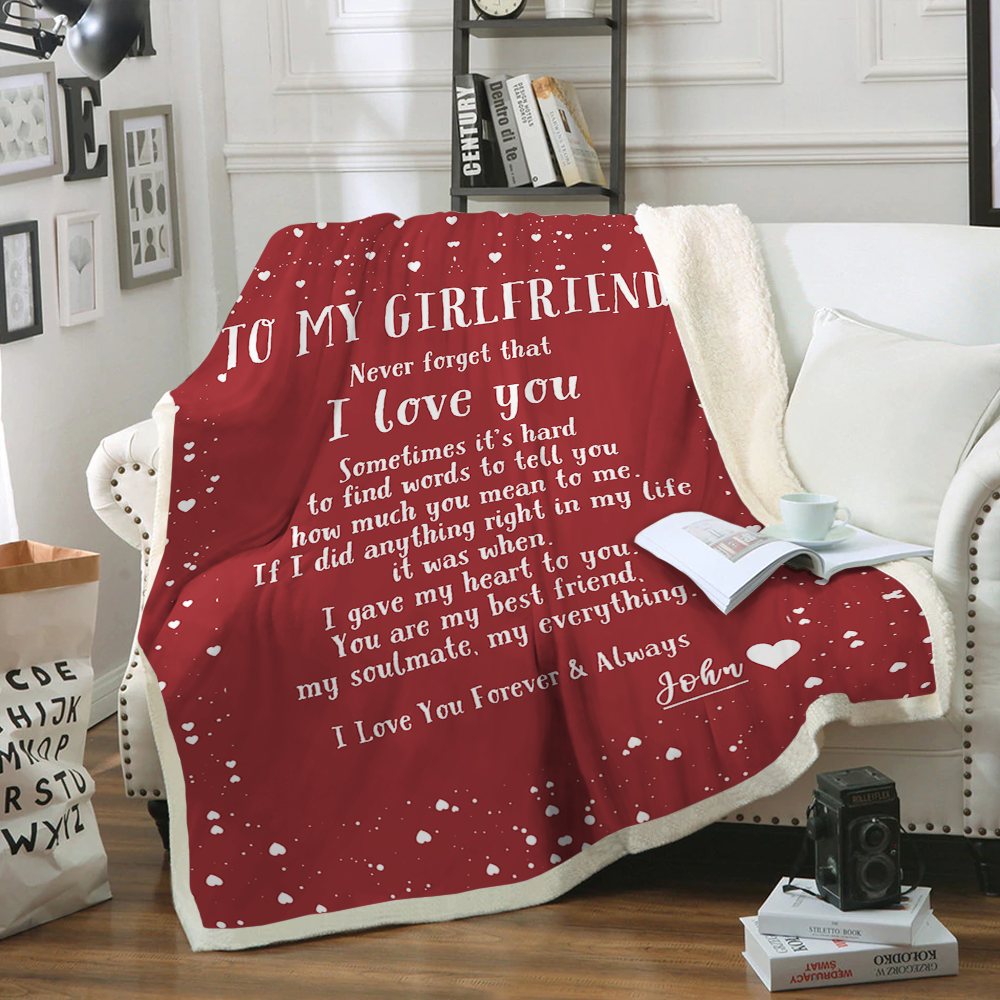 Custom Blankets Personalized Blanket - Perfect gift for Girlfriend - Sherpa Blanket-A Loves Gift