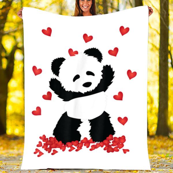 Custom Blanket Panda Blannket - Perfect Gift For Women and Girls - Fleece Blanket-A Loves Gift