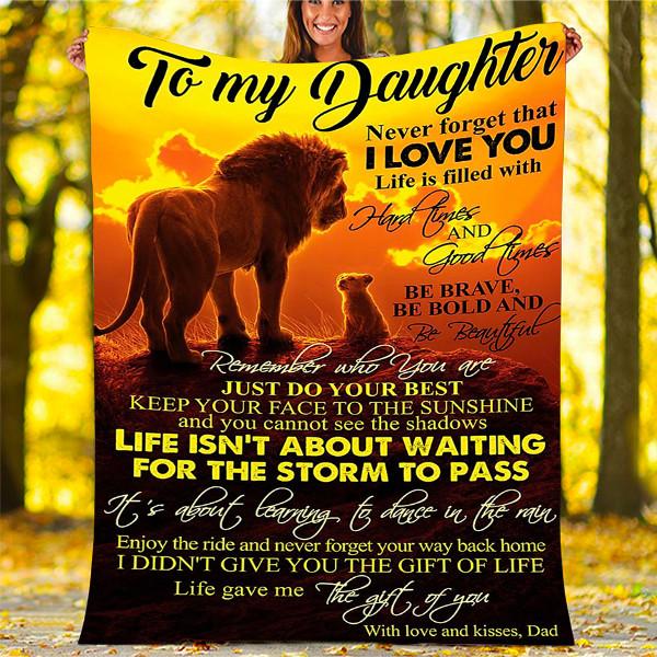 Lion Custom Blankets - Perfect Gift For Daughter - Fleece Blanket-A Loves Gift