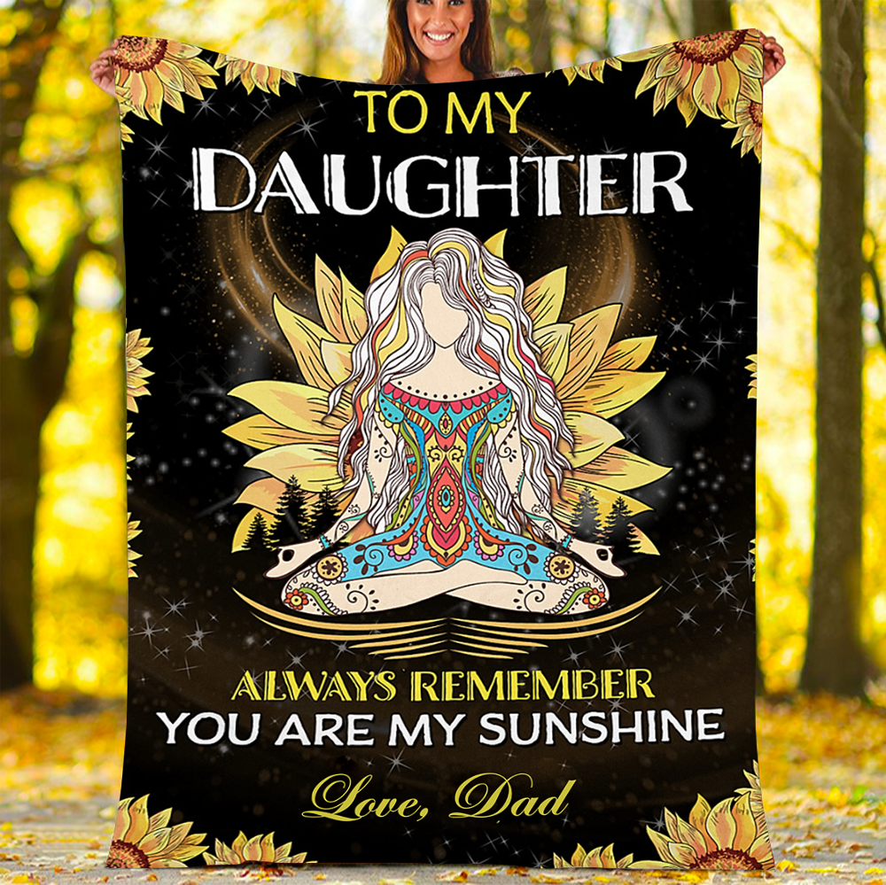 Custom Blankets Yoga Blanket - Perfect Gift For Daughter - Fleece Blanket-A Loves Gift