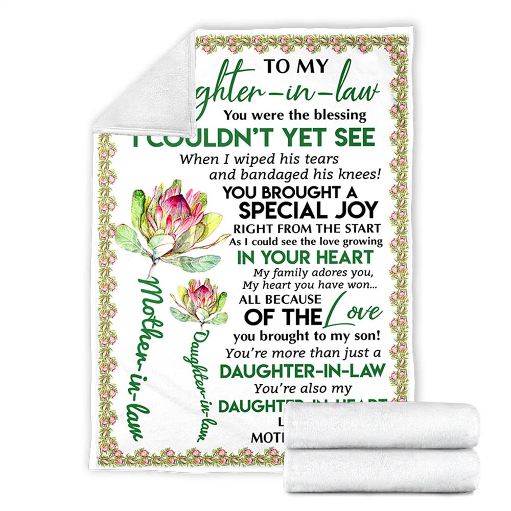 Custom Blanket To My Daughter In Law Blanket - Gift For Daughter - Fleece Blanket-A Loves Gift