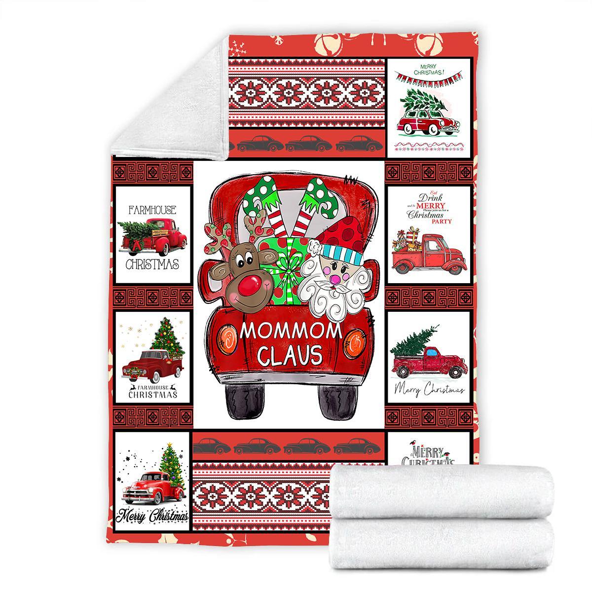 Custom Blankets - MomMom Claus Christmas Blanket - Fleece Blankets-A Loves Gift