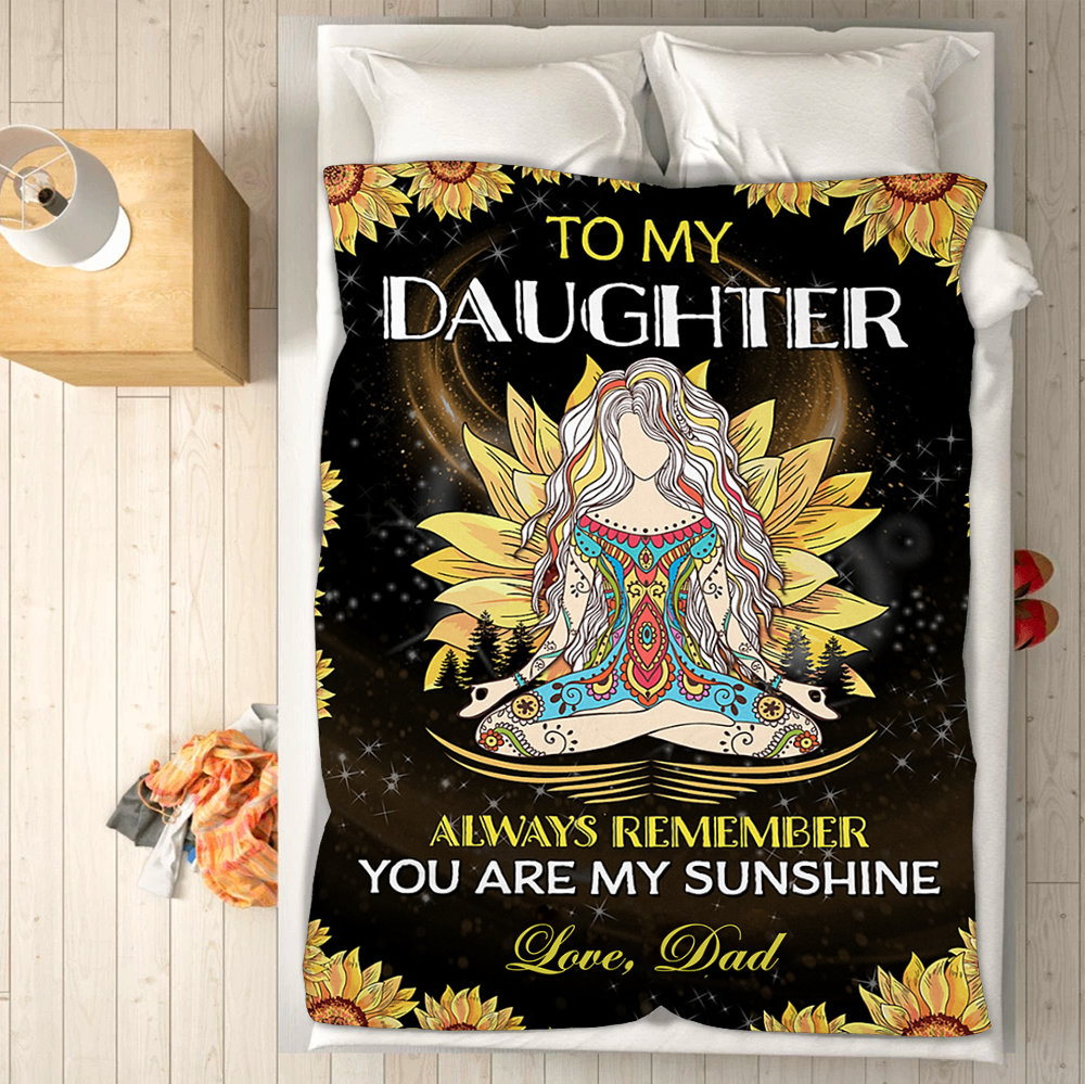 Custom Blankets Yoga Blanket - Perfect Gift For Daughter - Fleece Blanket-A Loves Gift