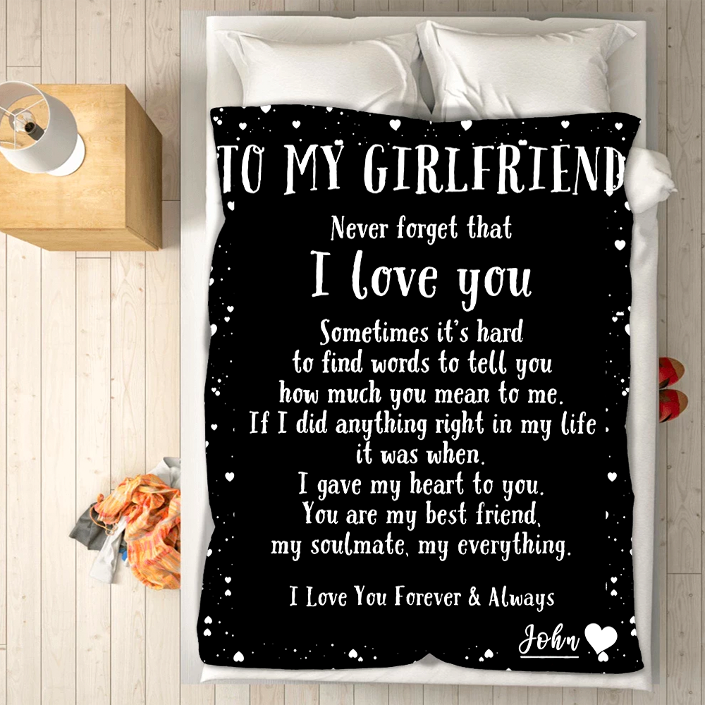 Custom Blankets Personalized Blanket - Perfect gift for Girlfriend - Sherpa Blanket-A Loves Gift