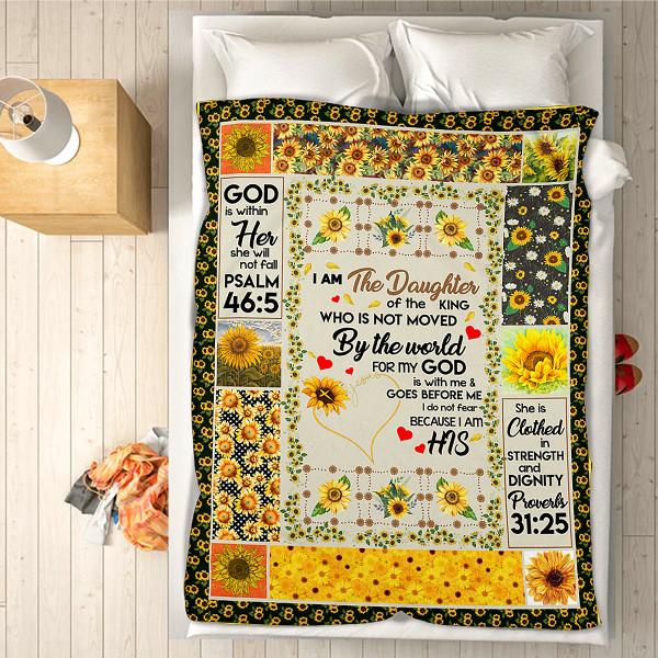 Custom Blanket Sunflower Blanket - Perfect Gift For Daughter - Fleece Blanket-A Loves Gift