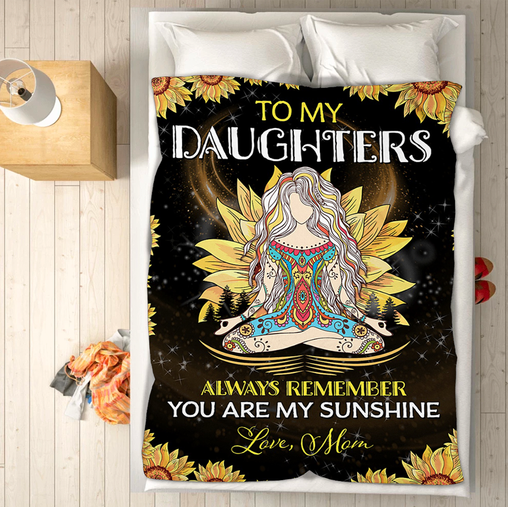 Custom Blankets Yoga Blanket - Perfect Gift For Daughter - Fleece Blanket-A Loves Gift