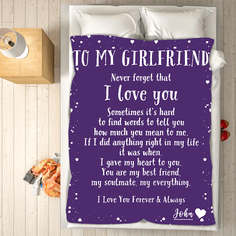 Custom Blankets Personalized Blanket - Perfect gift for Girlfriend - Sherpa Blanket-A Loves Gift