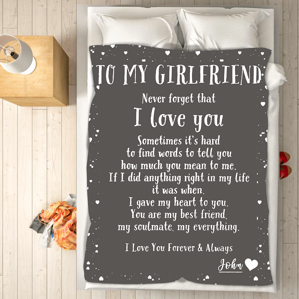 Custom Blankets Personalized Blanket - Perfect gift for Girlfriend - Sherpa Blanket-A Loves Gift