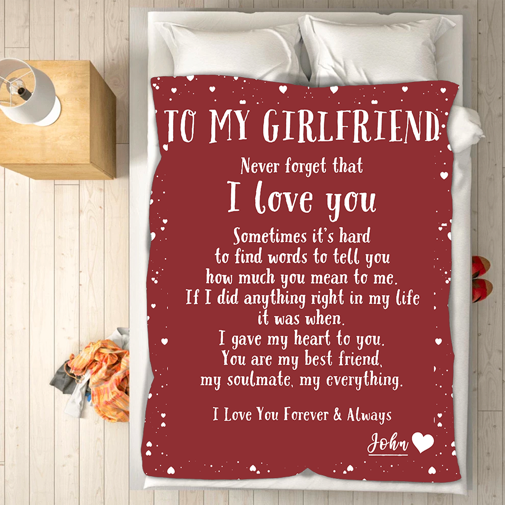 Custom Blankets Personalized Blanket - Perfect gift for Girlfriend - Sherpa Blanket-A Loves Gift