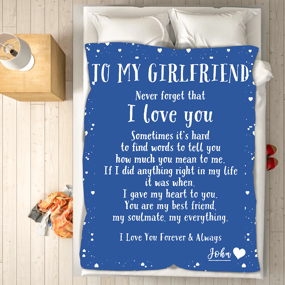 Custom Blankets Personalized Blanket - Perfect gift for Girlfriend - Sherpa Blanket-A Loves Gift