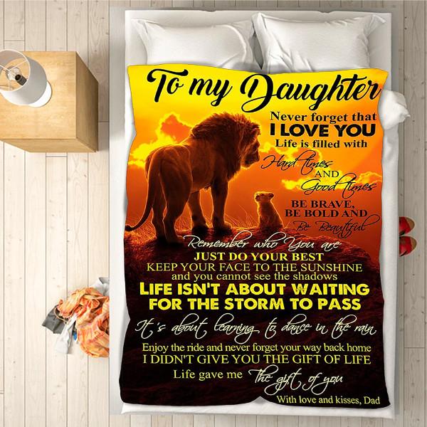 Lion Custom Blankets - Perfect Gift For Daughter - Fleece Blanket-A Loves Gift