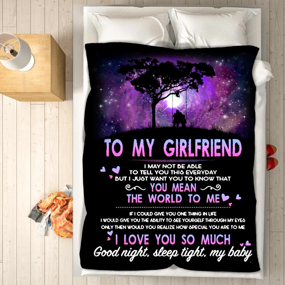 Custom Blankets To My Girlfriend - Gift for Girlfriend - Fleece Blanket-A Loves Gift