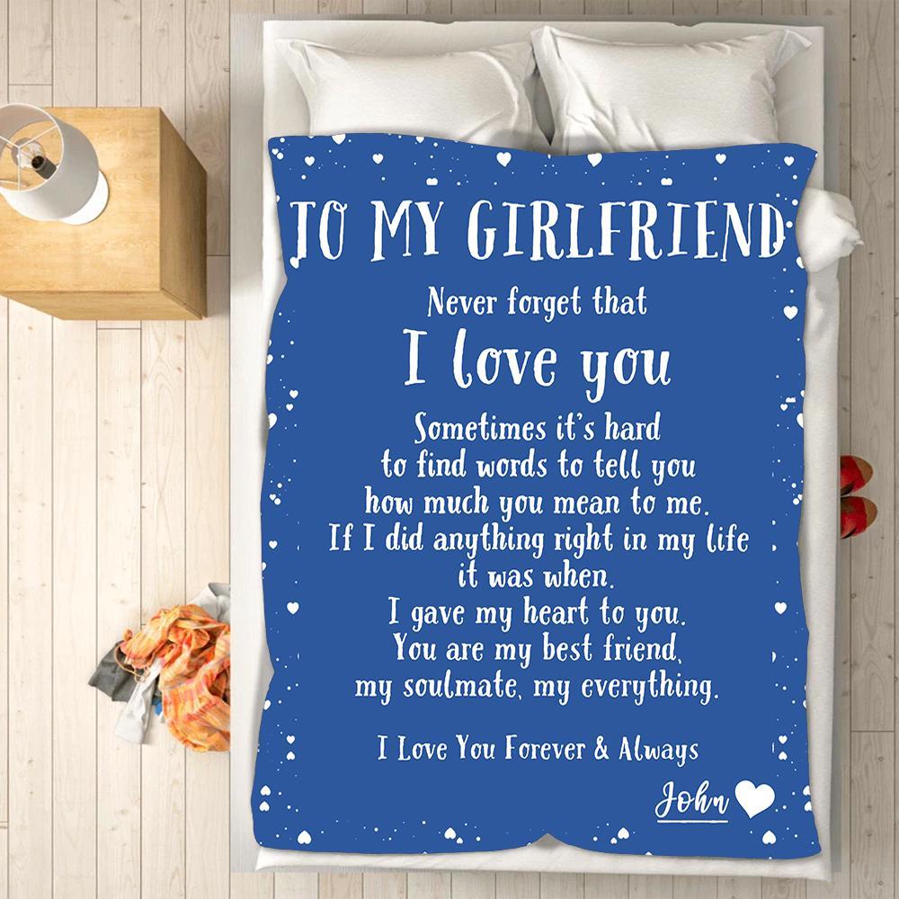 Custom Blankets To My Girlfriend Personalized Blanket with Your Name - Fleece Blanket-A Loves Gift