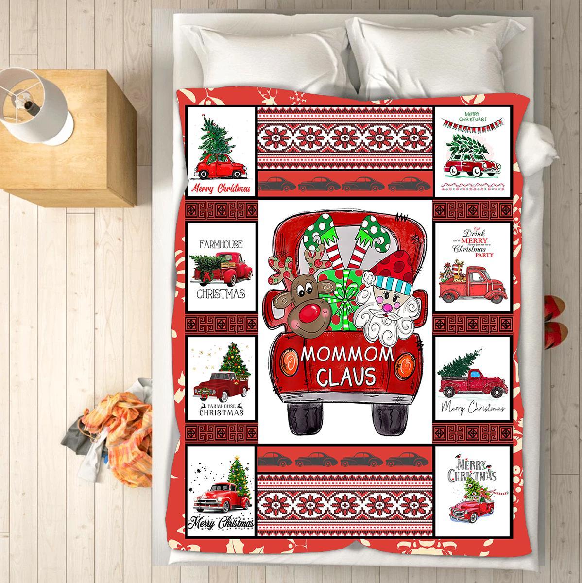 Custom Blankets - MomMom Claus Christmas Blanket - Fleece Blankets-A Loves Gift