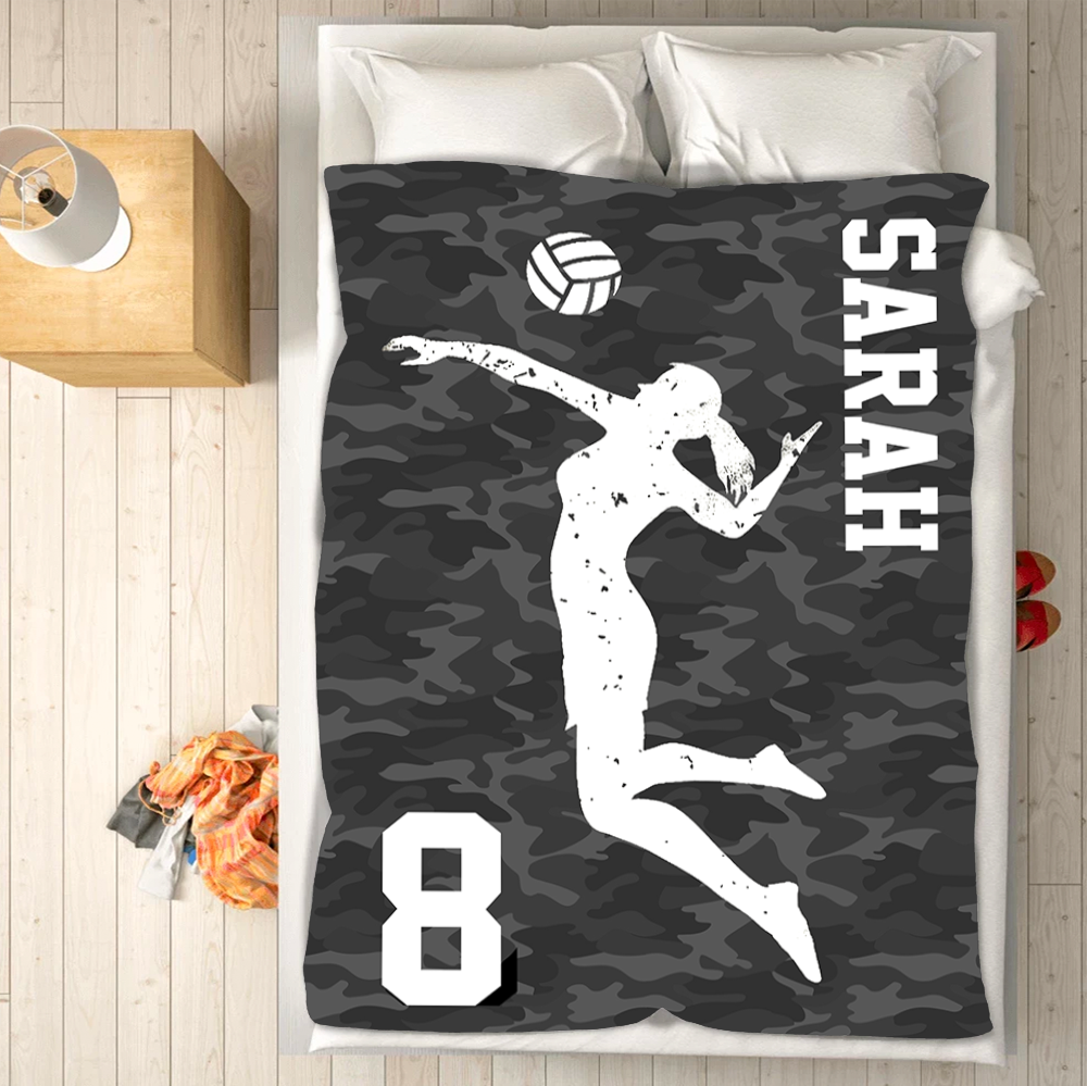 Custom Blankets Volleyball Personalized Name Blanket - Fleece Blanket-A Loves Gift